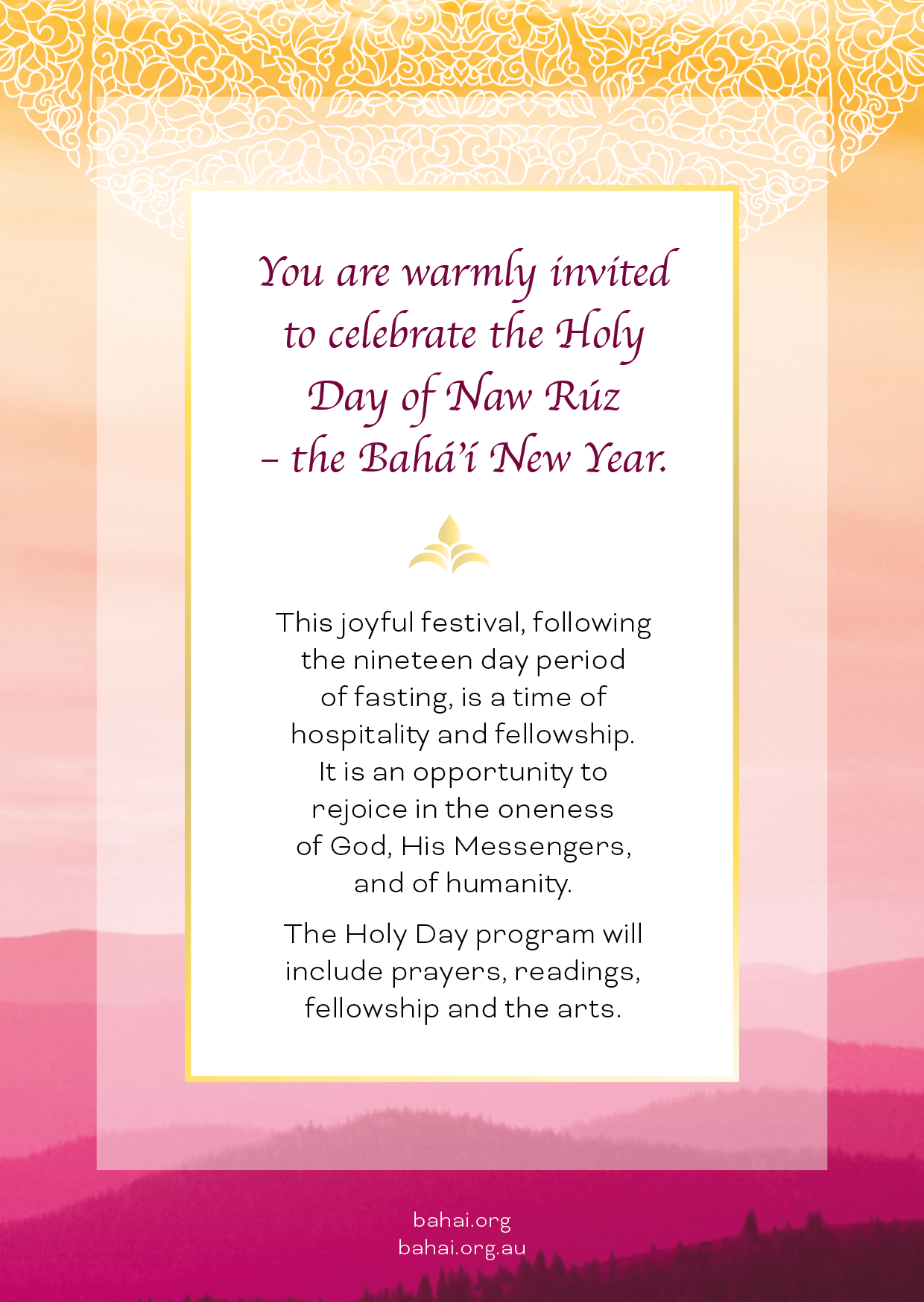 Holy Day Cards — Naw Rúz