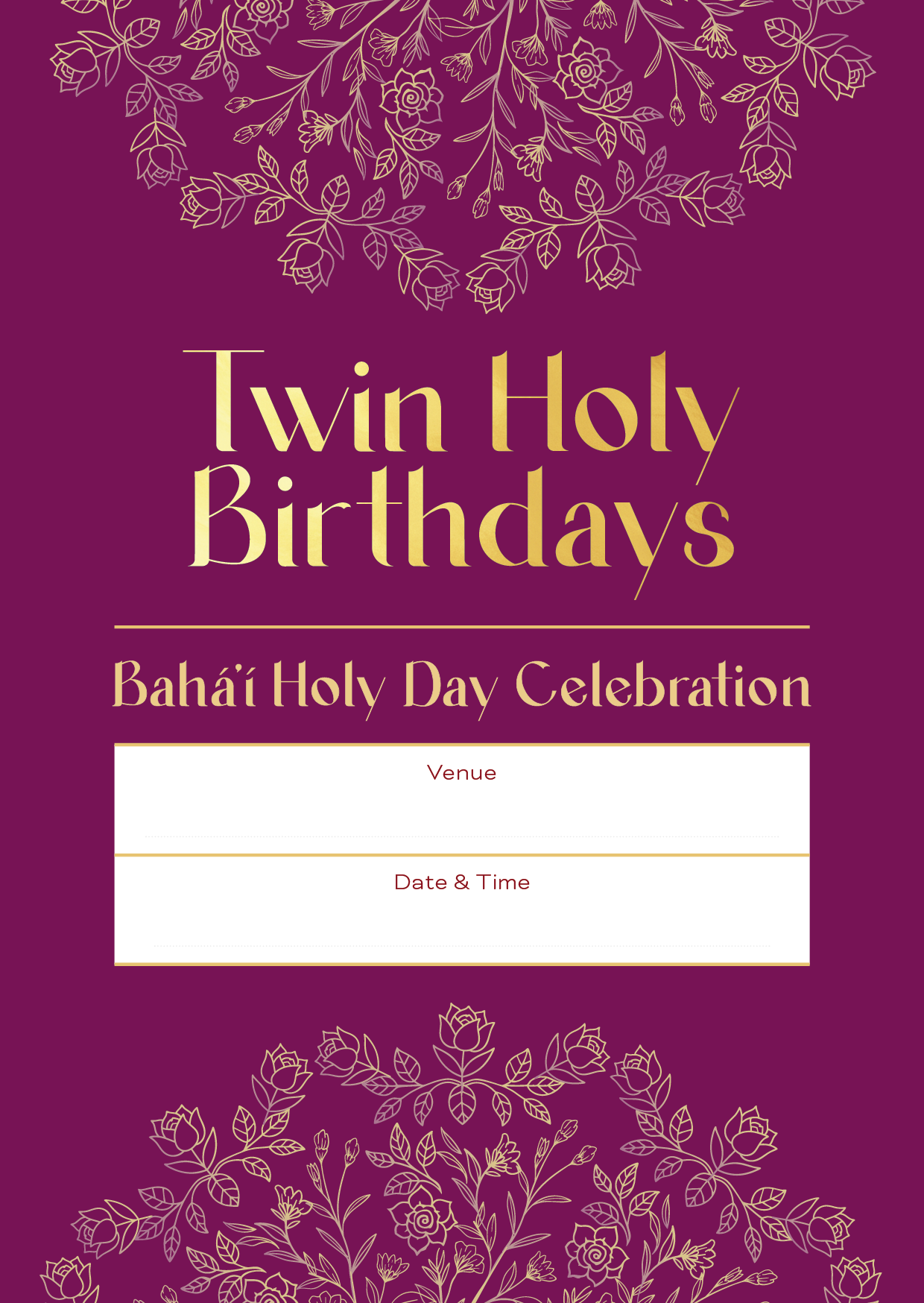 Holy Day Cards — Twin Holy Birthdays