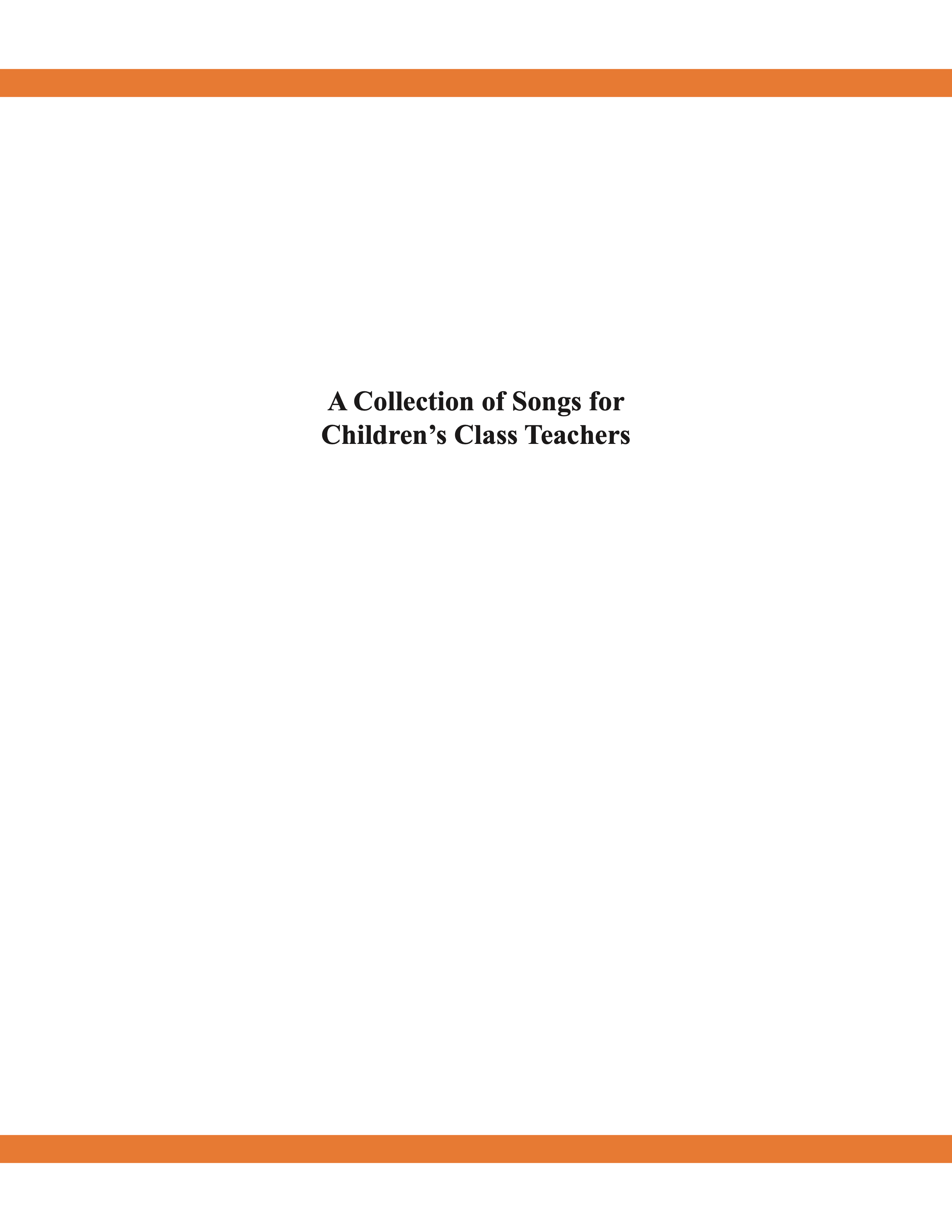 Children's Class Songbook